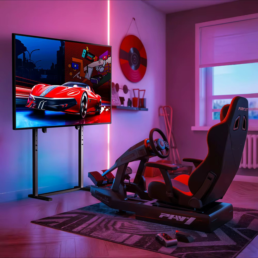 UNHO Mobiler TV-Ständer in Schwarz, höhenverstellbarer TV-Rollwagen für 32-85 Zoll LED-LCD-Bildschirme, VESA-Standard 600 x 400 mm, bohrfreie Installation - Bild 5