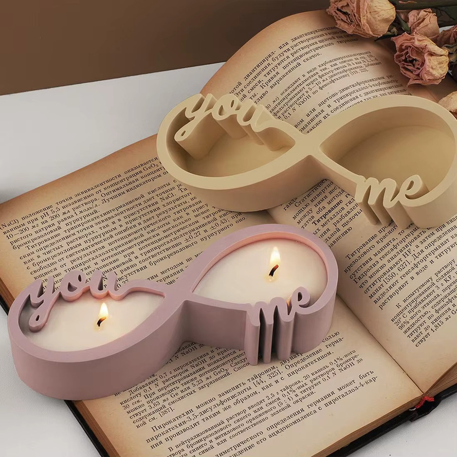 DIY YOU And ME Silikonform Eternal Love für Kerzenständer und Dekoartikel aus Gips oder Zement - Bild 3