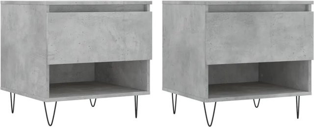 vidaXL Couchtisch Set 2 Stück modern Betongrau B/T/H: 50 x 46 x 50 cm - Bild 1