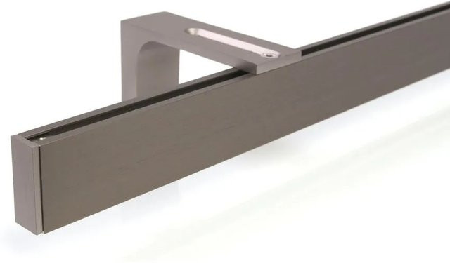 Deco-Raum Gardinenschiene nach Maß 1-lauf Loft in Edelstahl-Optik, Farbe: Silber/Grau, Länge: 230 cm - Bild 1