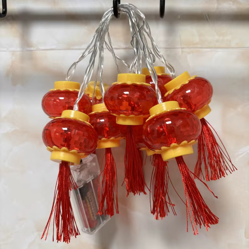 Rote LED Laternen Lichterkette mit 10 Lampen für chinesisches Neujahrsfest und Dekorationen, Länge: 2 m - Bild 3