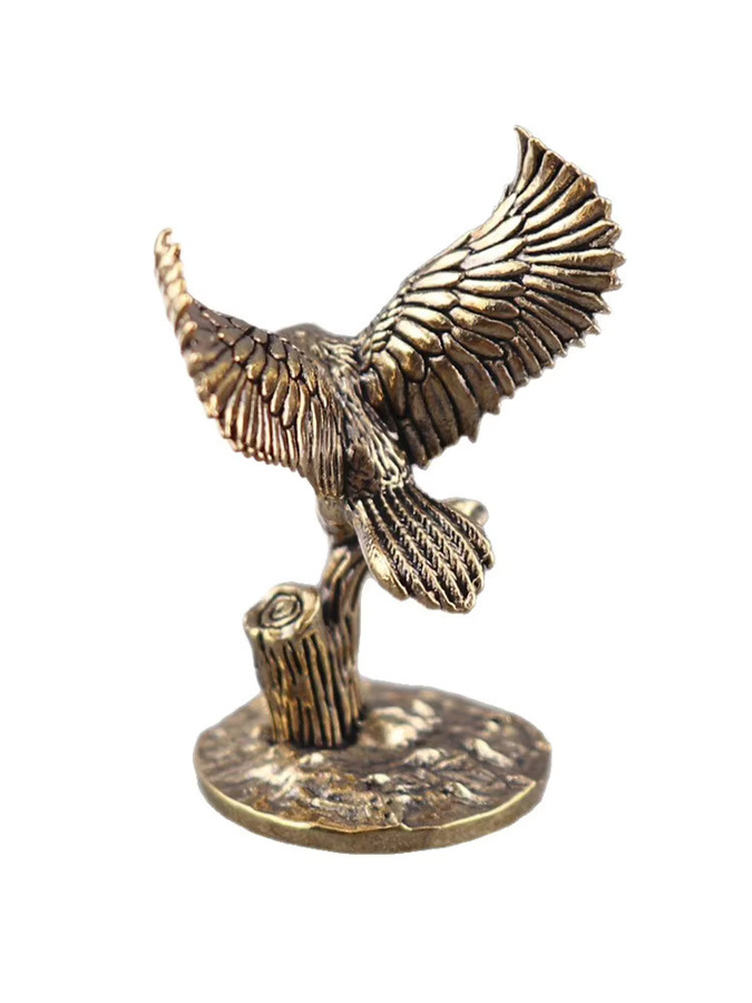 JETTING Retro Eulen-Figur aus Messing in Gold als antikes Desktop-Ornament für deine Dekoration - Bild 2
