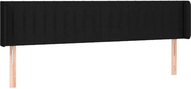vidaXL LED Kopfteil Schwarz mit USB-Ladeport und integrierter Beleuchtung, Stoff, B: 183 cm, T: 16 cm, H: 78-88 cm - Bild 1