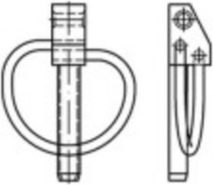 TOOLCRAFT Klappstecker gelb chromatisiert aus Stahl, 50 Stück - Bild 1
