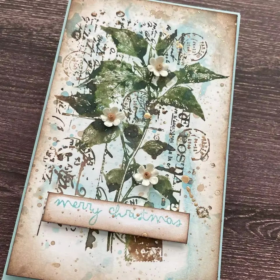 Weihnachtsstempel mit Glocken und Blumen für DIY-Grußkarten, Sammelalben und Tagebücher, Multicolor - Bild 2