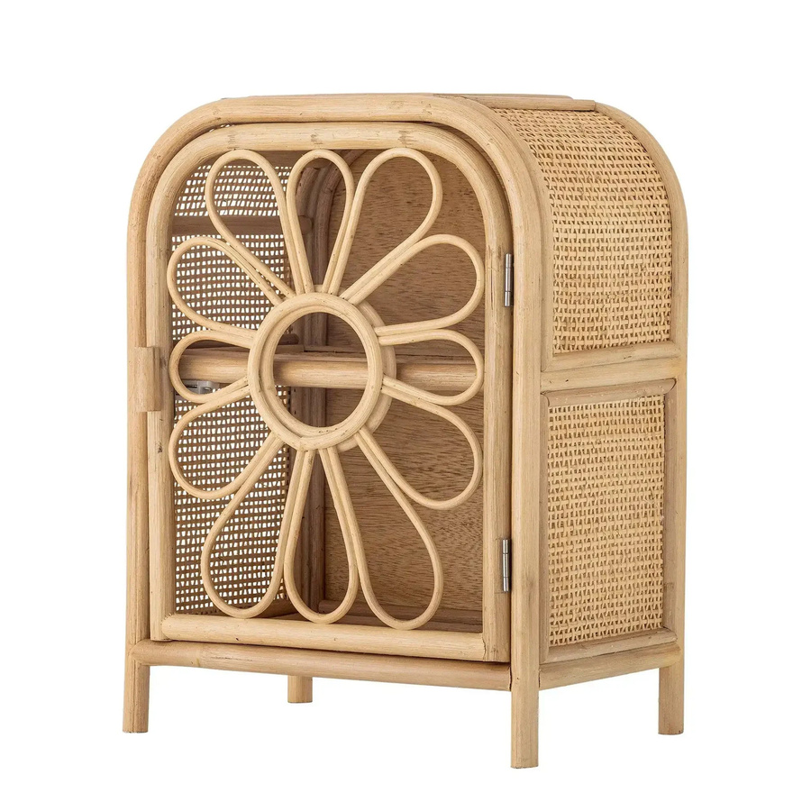Bloomingville Mini Anuke Schrank aus Rattan in Beige mit Türen und Regalböden, Höhe: 47 cm, Tiefe: 24 cm - Bild 1