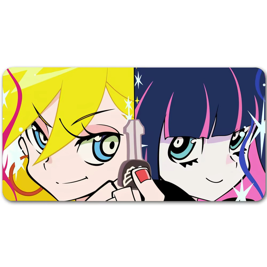 Panty & Stocking mit G-Garterbelt Mauspad, großes rutschfestes und wasserdichtes Gaming-Mauspad mit genähtem Rand in Multicolour - Bild 7
