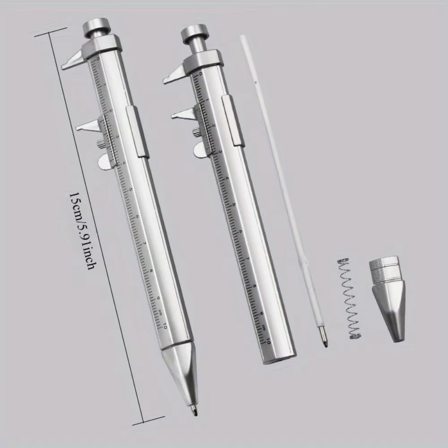 TWBEB Messschieber Kugelschreiber mit Skala in Silber aus Metall - Bild 2