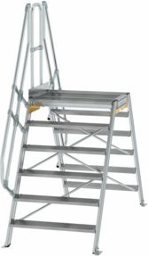 MUNK Günzburger Steigtechnik Aluminium-Überstiegsmodul 6 Stufen Silber B/T/H: 110 x 100 x 60 cm - Bild 1