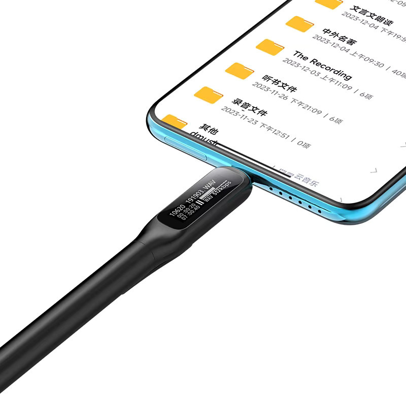 Famue Intelligenter Aufnahmestift mit Sprachaufzeichnung und USB-C Anschluss, Mini-Geheimrekorder in Schwarz mit 360 Grad Omnidirektionaler Aufnahme und direkter Dateiübertragung an Smartphones - Bild 4