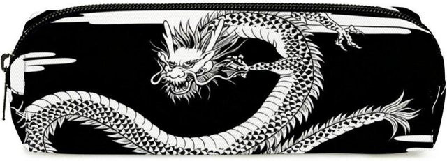 Federtasche mit Drachen-Aufdruck von Fancy Style Studio in Schwarz für Kinder - Bild 1