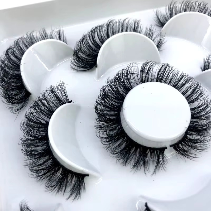 Ams 3D-Nerzwimpern, Black, 5 Paar, 8–25 mm, Natürlich, Unisex - Bild 2