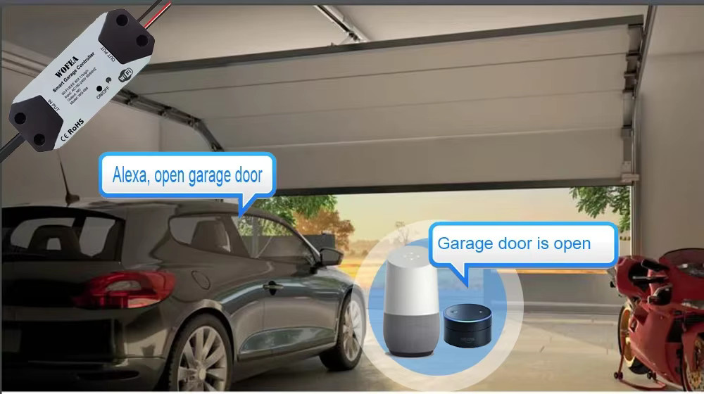 Wofea WiFi-Schalter Intelligenter Garagentoröffner-Controller in Weiß mit App-Steuerung für Alexa, Google Home und SmartLife/Tuya ohne Hub - Bild 2