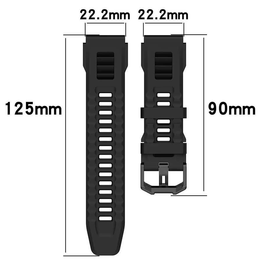 Indekos Uhrenarmband Silikon, Schwarz, Unisex - Bild 3