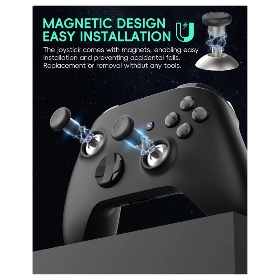 B02B-8 Pack Metall Magnetische Thumbsticks Analog Joysticks in Silber für PS4, Xbox One und Xbox Serie X/S Controller - Bild 4
