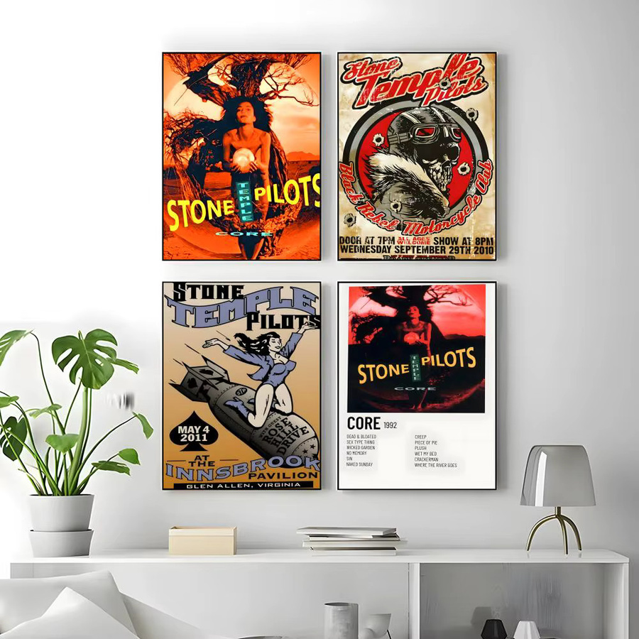 S-Stone Temple Pilots Poster Klassischer Wandkunstdruck in Weiß, Breite: 15,0 cm, Höhe: 20,0 cm - Bild 2