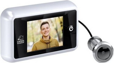 BASI TS 700 Digitaler Türspion mit 3,5 Zoll TFT-Display in Silber und Weiß - Bild 1