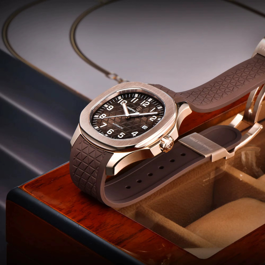 PAGANI DESIGN Armbanduhr Automatik, Edelstahl, Roségold, Tonneau, Herren - Bild 3