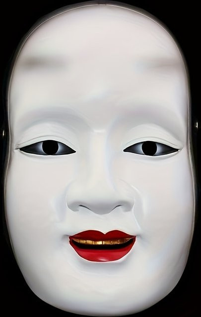 YIHUN Japanische Noh-Maske Sun Jiro Pranya Collector's Edition in Weiß aus Kunststoff - Bild 1
