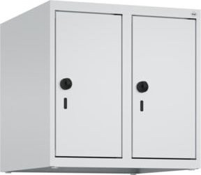 C+P Aufsatzschrank 7035/7035 aus Stahl mit 2 Abteilen und Sicherheits-Drehriegel, Farbe: Grau, B/T/H: 50 x 50 x 50 cm - Bild 1