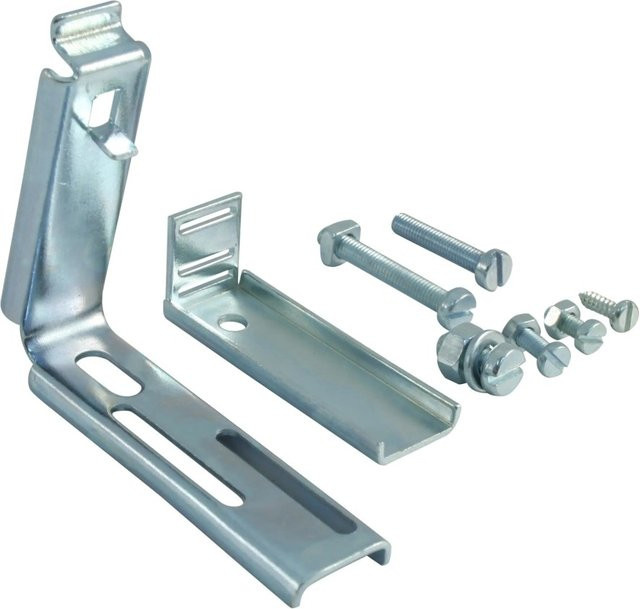 Marley Well- und Stegplattenhalter für Rinnenhalter, 2 Stück, verzinkter Stahl, Silber - Bild 1