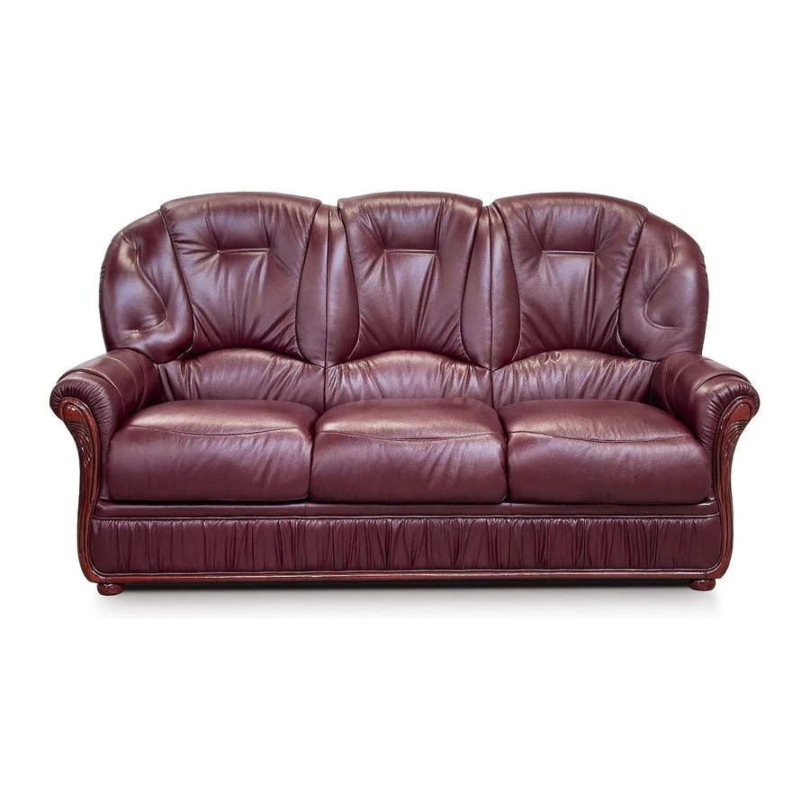 Vente-unique Sofa Daphne in Bordeaux aus Büffelleder mit 183 cm Breite - Bild 2