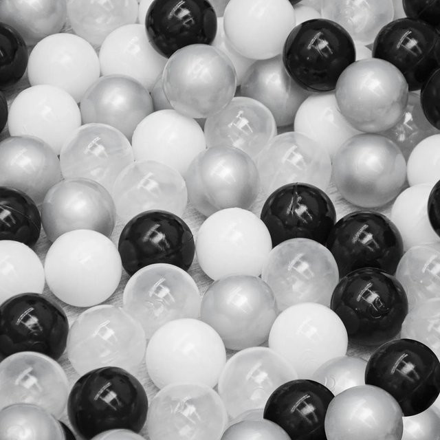 LittleTom Bällebadbälle Ø 5.5 cm Schwarz Grau Weiß Transparent - Bild 1