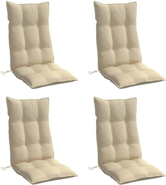 vidaXL Set aus 4 Hochlehner-Auflagen in Beige aus wasserabweisendem Oxford-Gewebe - Bild 1