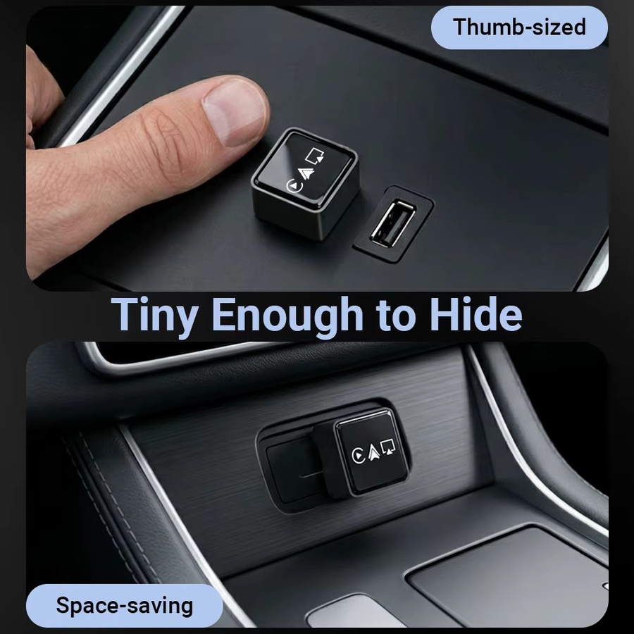 XUDA 4-in-1 Kabelloser CarPlay und Android Auto Adapter mit Airplay und Mirror Link, WiFi und Bluetooth, USB Plug-and-Play Dongle, Schwarz - Bild 3