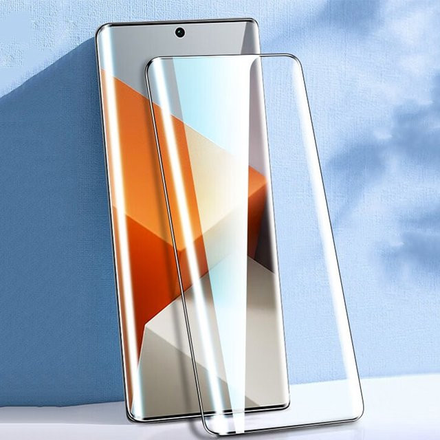 Xiaomi Displayschutz aus gehärtetem Glas für Redmi Note 13 Pro+ und Note 13 Pro Plus, 3D gebogen, transparent, mit Anti-Blau-Schutz - Bild 1