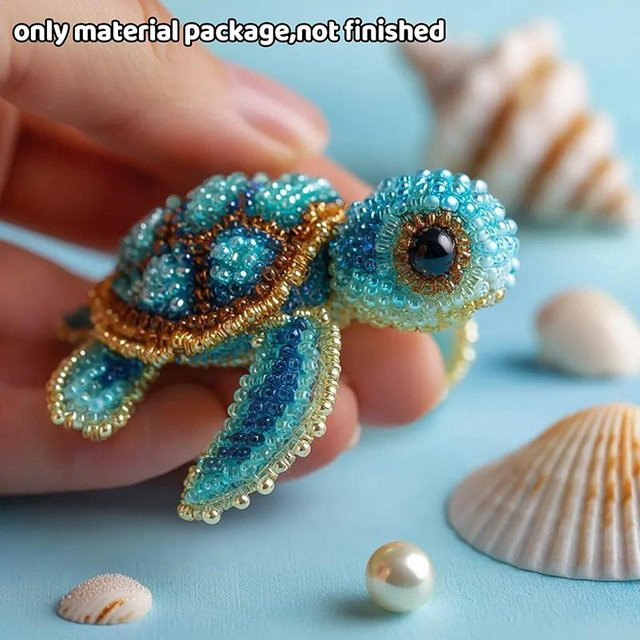 Perlenstickerei-Set Meerestiere, DIY Bastelset, 1-teiliges Set - Bild 1