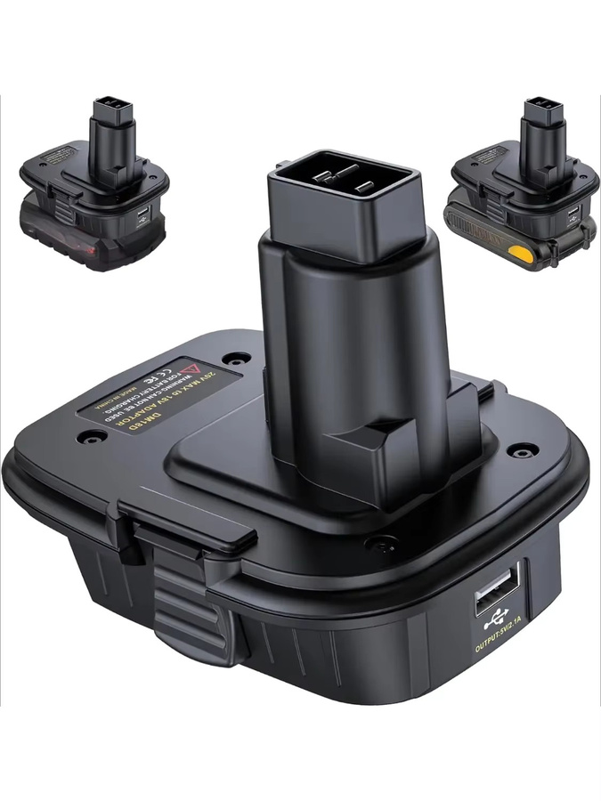 XMSJ DM18D Batterie-Adapter Konverter für Milwaukee 18V Li-Ion Akkus auf DeWalt 20V Werkzeuge, Schwarz - Bild 6