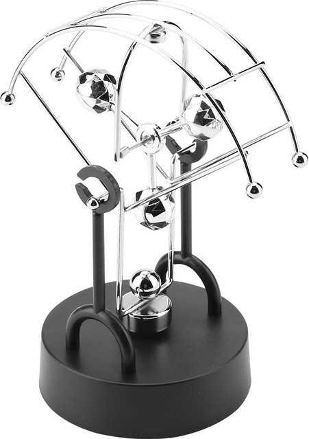 KaiSai Kinetisches Schüttel- und Wackelgerät B102 als moderne Schreibtischdekoration in Silber - Bild 1