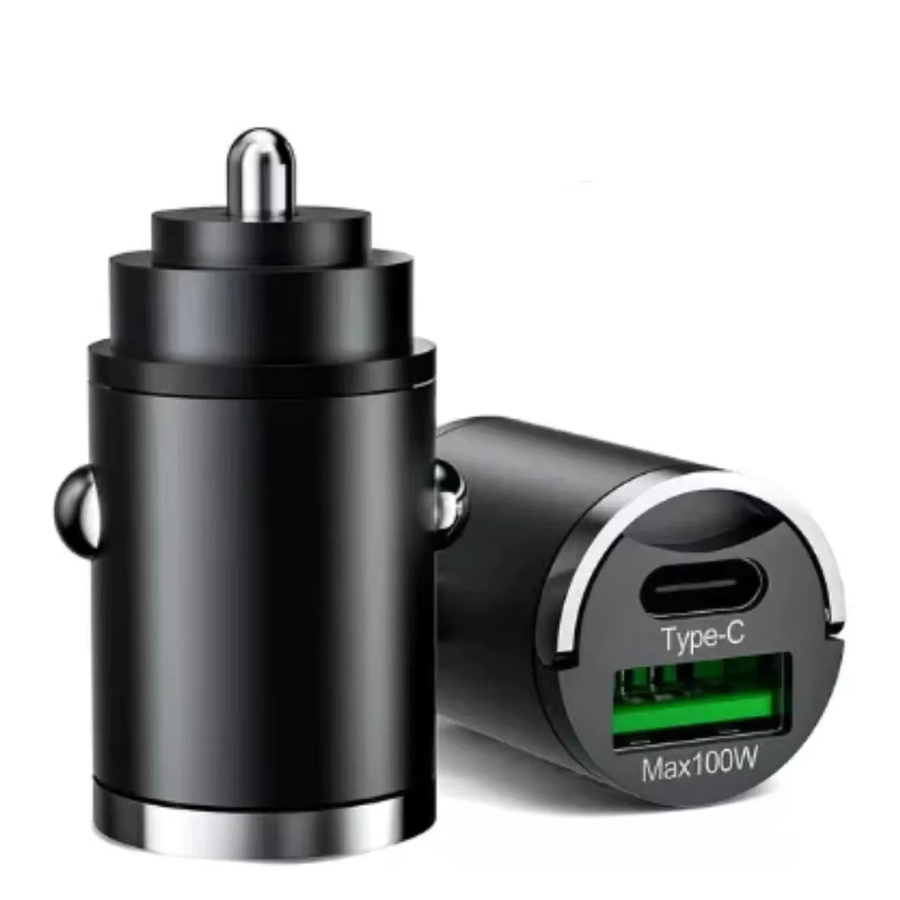 200W Auto Dual Port Mini USB Ladegerät mit Ultra Schnellladefunktion für 12-24V Zigarettenanzünder in Silber oder Schwarz - Bild 5