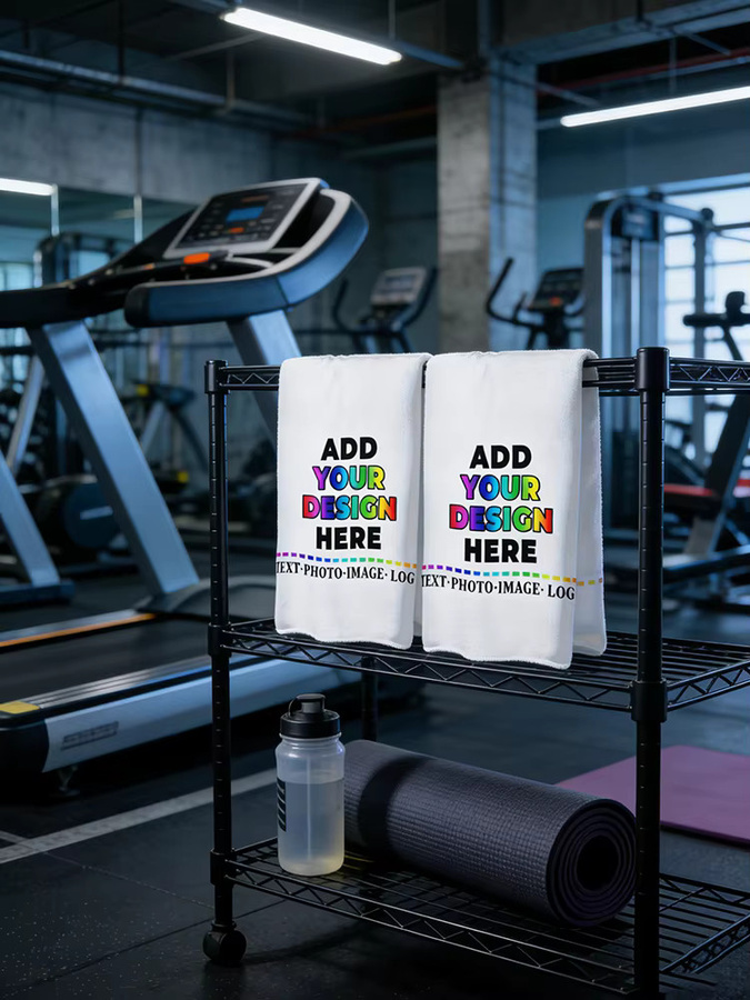 Personalisierbares Foto-Handtuch von SRH aus weißer Mikrofaser, saugfähiges und weiches Grafik-Handtuch für Fitness, Badezimmer oder Küche - Bild 2