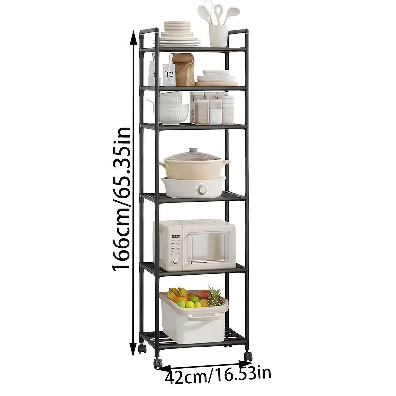 FLOWERS SPRAL Mehrstöckiges Küchenregal aus Metall in Schwarz als Mikrowellenregal und Organizer für Küche, Badezimmer oder Wohnzimmer - Bild 2
