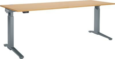 Schäfer Shop Genius ERGOSTYLE S Schreibtisch, elektrisch höhenverstellbar, C-Fuß, Buche/anthrazit, B: 200 cm, T: 80 cm, H: 71,5-118,2 cm - Bild 1
