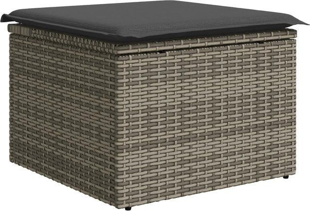 vidaXL Garten-Sofa-Set 9-teilig aus Poly-Rattan und Akazienholz in Grau - Bild 1