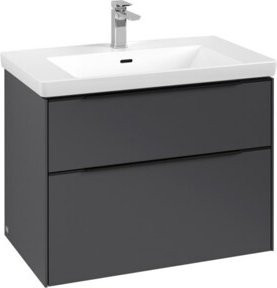 Villeroy & Boch Waschtischunterschrank Subway 3.0 in Grau Matt mit integrierter LED-Beleuchtung und Schubladen, B/T/H: 77,2 x 57,6 x 47,8 cm - Bild 1
