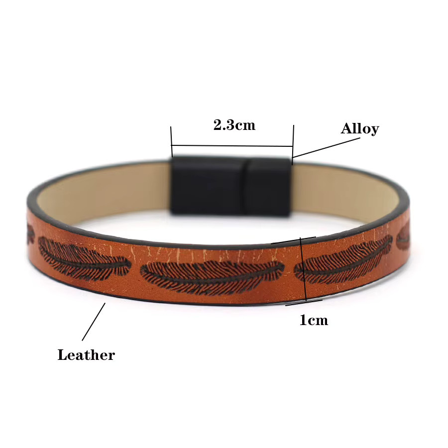 Armband Leder, Schwarz, Herren - Bild 2