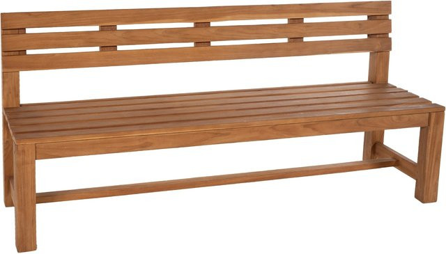 CLP Teakbank Augusta Gartenbank aus massivem Teakholz mit Rückenlehne in Braun - Bild 1