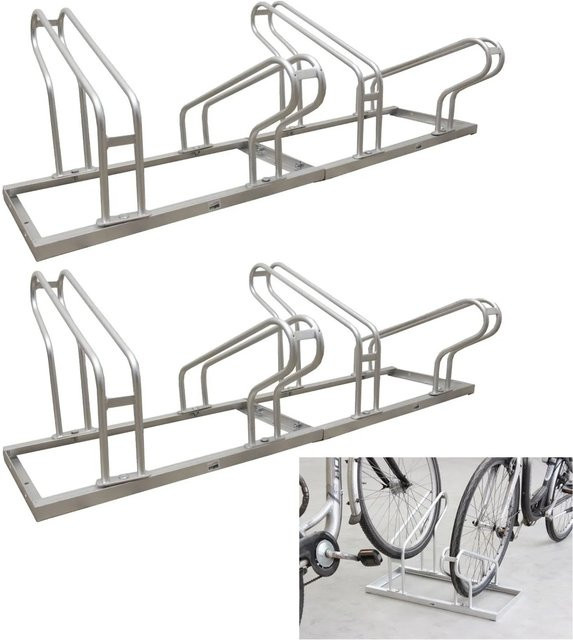 TRUTZHOLM Fahrradständer für 8 Fahrräder aus Stahl in Silber, B: 280 cm, T: 45 cm - Bild 1