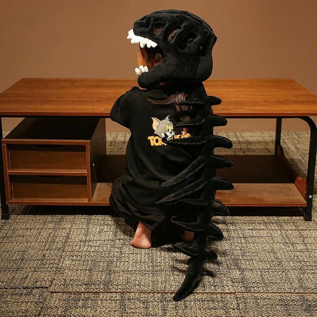 Binchi Fitness Dinosaurierskelett Kostüm Set, schwarz, ab 14 Jahre - Bild 1