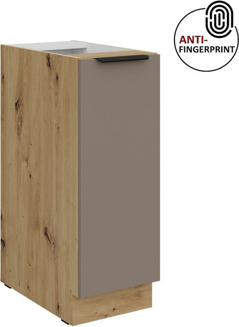 Küchen Unterschrank Schrankauszug ARIA Sandgrau matt Anti Fingerprint Breite: 30 cm - Bild 1
