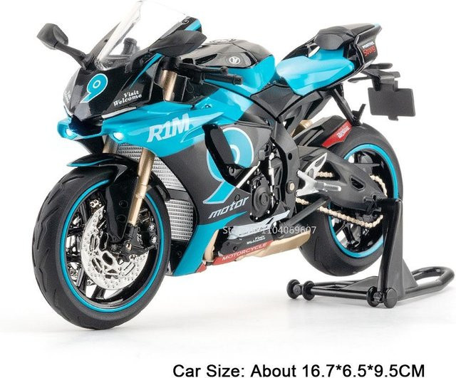 Linyi toy car Cfmoto 450Sr R1M Motorradmodell, 1:12, Metall, Sound, Licht, ab 14 Jahren - Bild 1