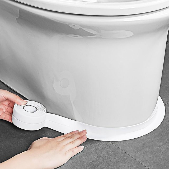 DHDH Selbstklebendes Dichtband Wasserdicht aus PVC in Weiß und Grau, Breite: 3,8 cm, Länge: 3,2 m - Bild 1
