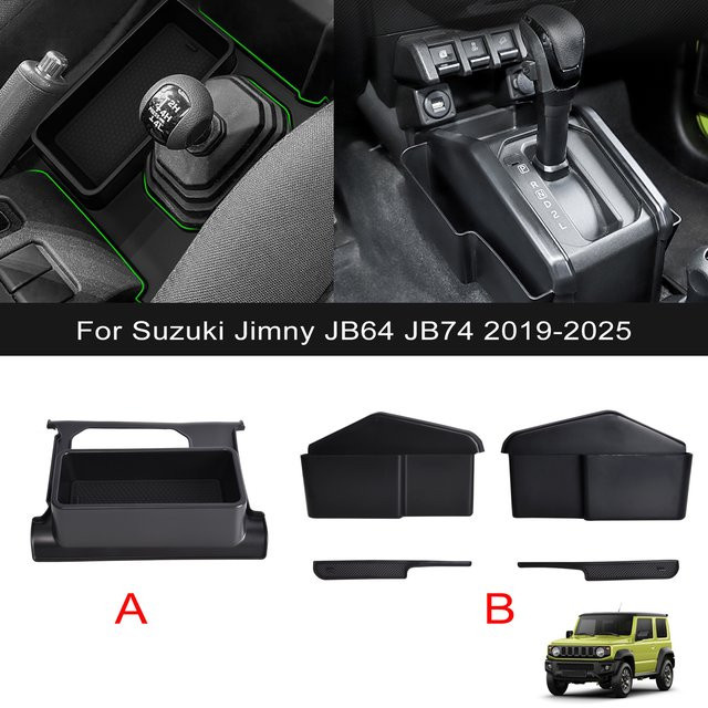 VEAROERY Getriebe-Organizer und Telefonhalter für Suzuki Jimny JB64 JB74 (2019-2025), Schwarz - Bild 1