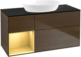 V&B Waschtischunterschrank Finion in Walnussveneer, Breite: 120 cm, Tiefe: 50,1 cm, Höhe: 50,1 cm - Bild 1