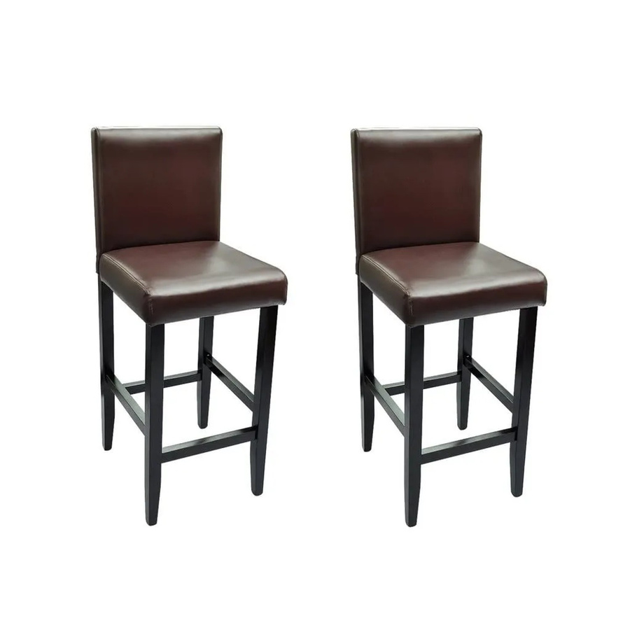 vidaXL Barhocker 2er Set aus Kunstleder in Braun im klassischen Design - Bild 2