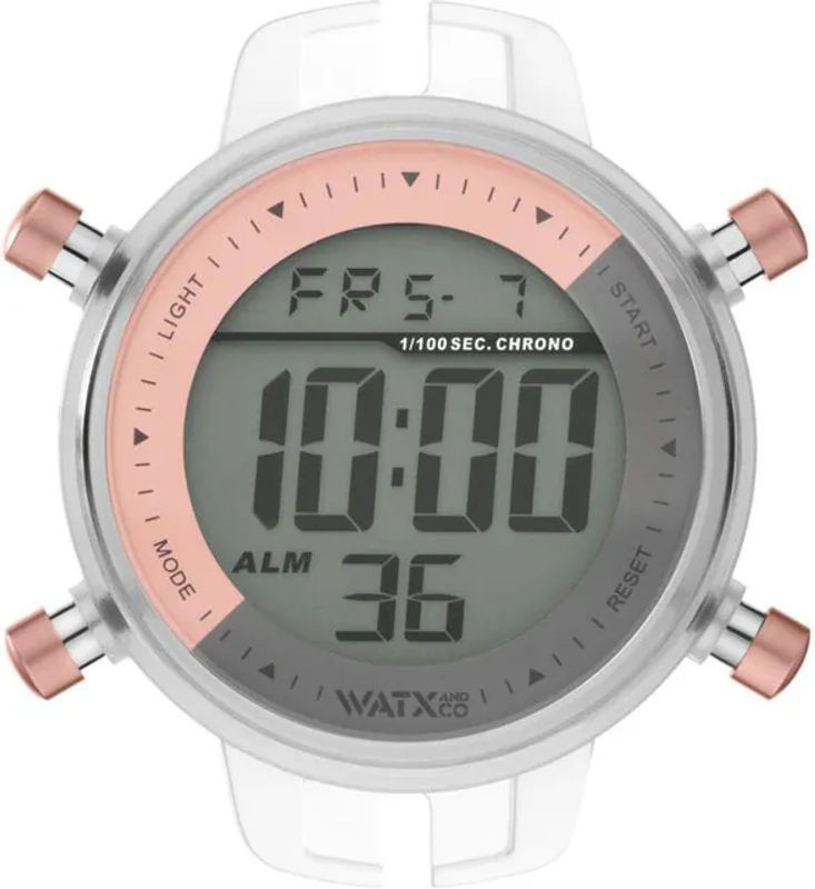 Watxandco Rwa1074 Digitaluhr für Damen in Rot und Silber mit Quarzwerk und rundem Kunststoffgehäuse - Bild 1
